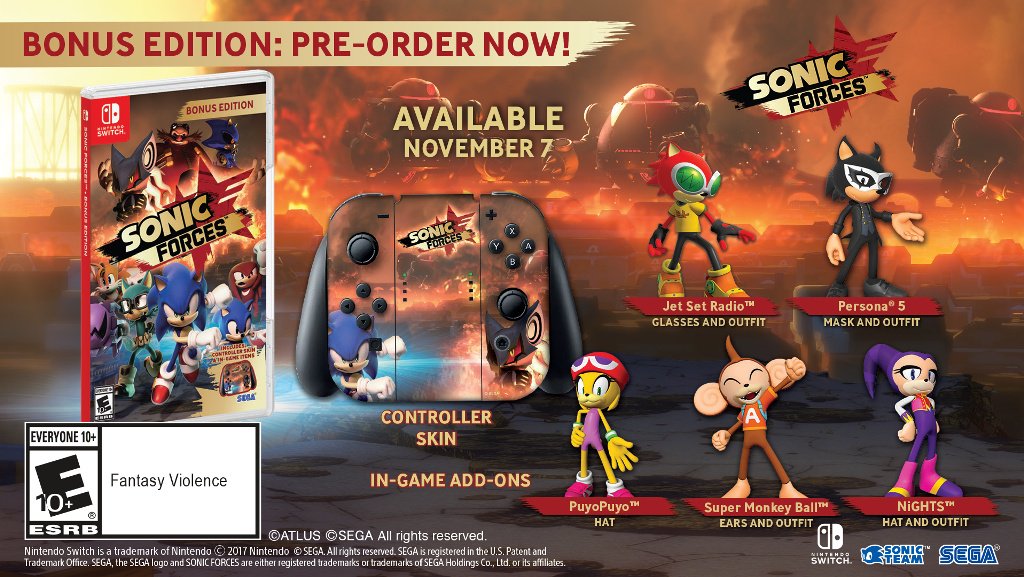 Sonic Forces Vorbesteller-Boni